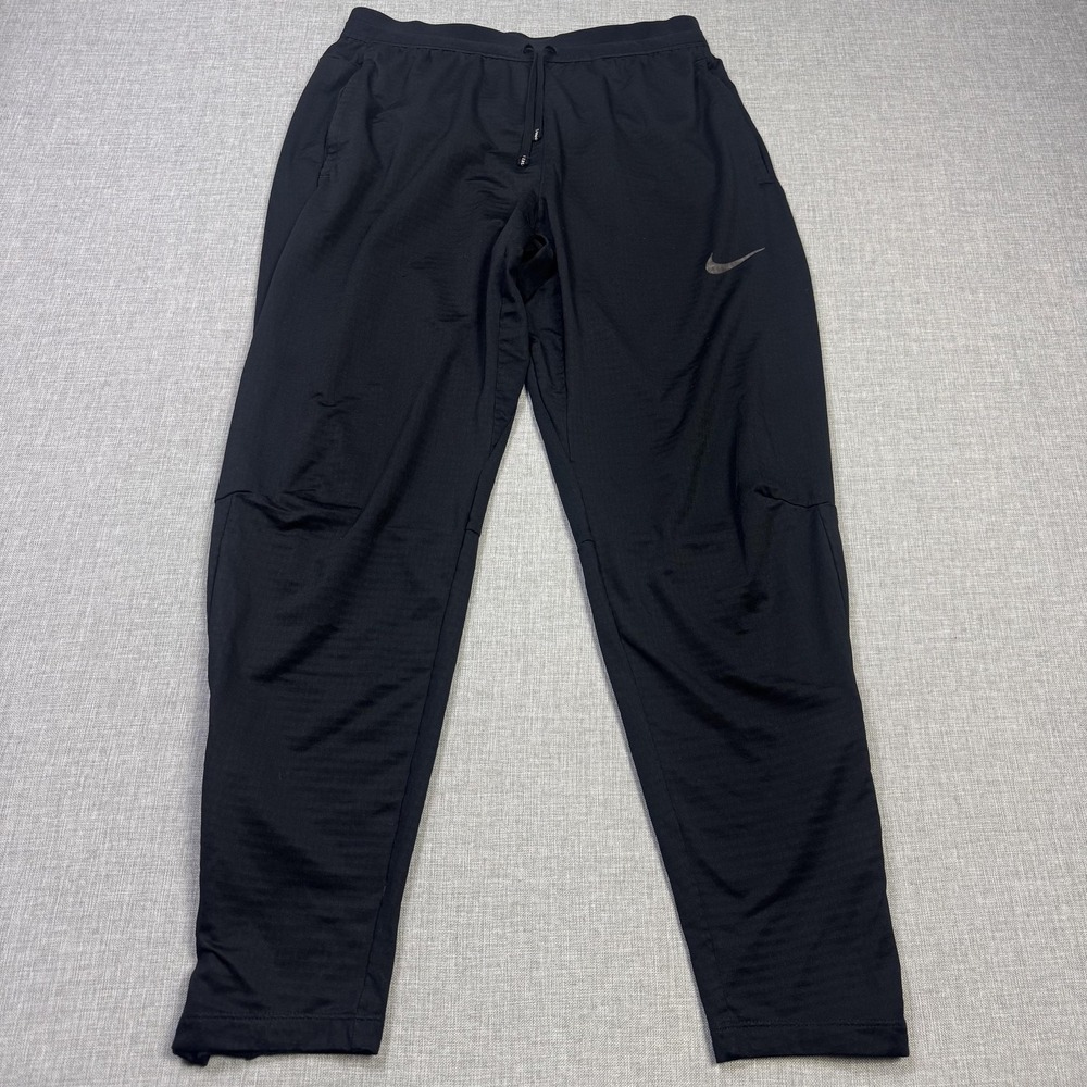 Nike Dri-FIT Training Running Pants Mens Medium Black Elastic Waist Drawstring